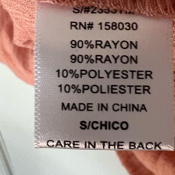 Love Tree Peach 3/4 Sleeve Kimono Wrap Boho V-Neck Blouse - Picture 8 of 8